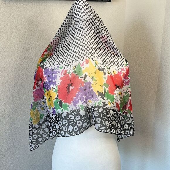 Pretty Abstract Floral Neck Scarf - Picture 2 of 3